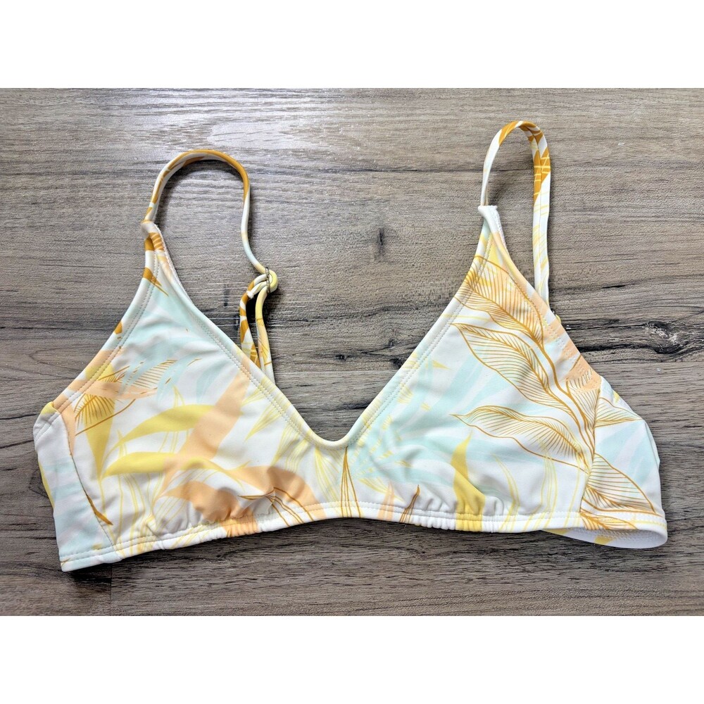Wild Fable Women's Scoop Neck Bralette No Wire Bikini Top Tropical Print Size XS